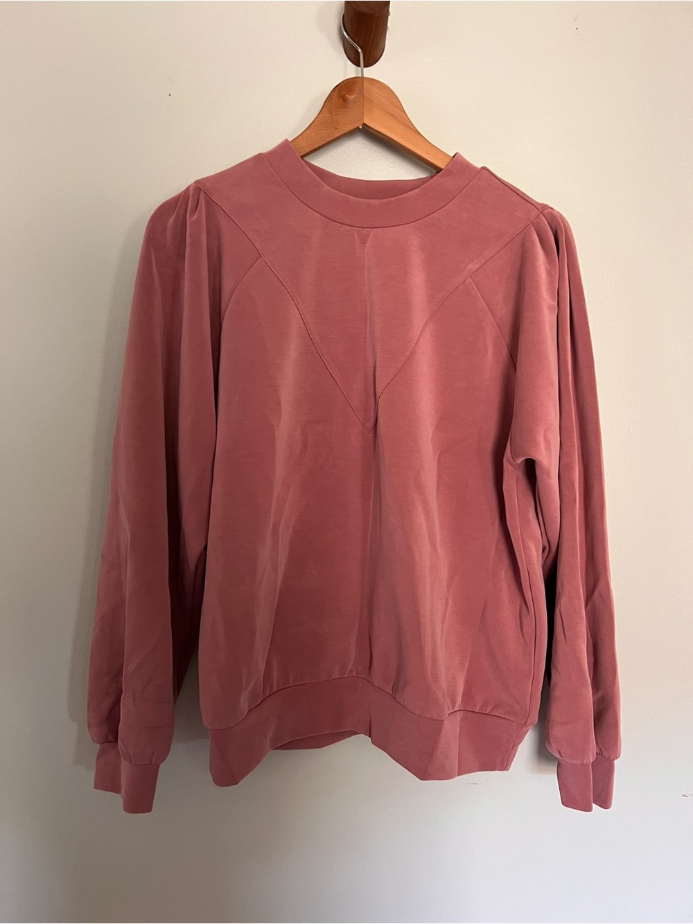 Esqualo Sweater V-Neck Seam Modal • Large • Vintage Pink